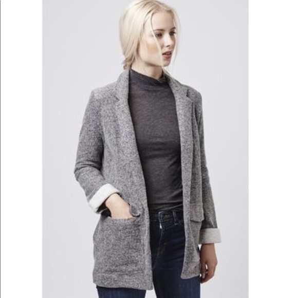 Topshop Jackets & Blazers - Top Shop open front boyfriend blazer grey black 6